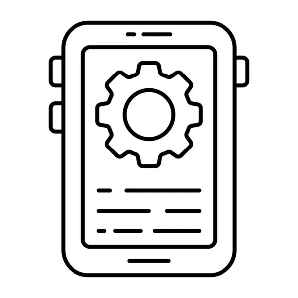 Gear Phone Editierbare Design Ikone Des Mobilen Managements — Stockvektor