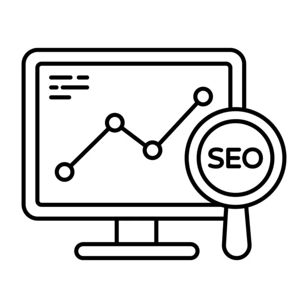 Ikona Moderního Designu Seo Analytics — Stockový vektor