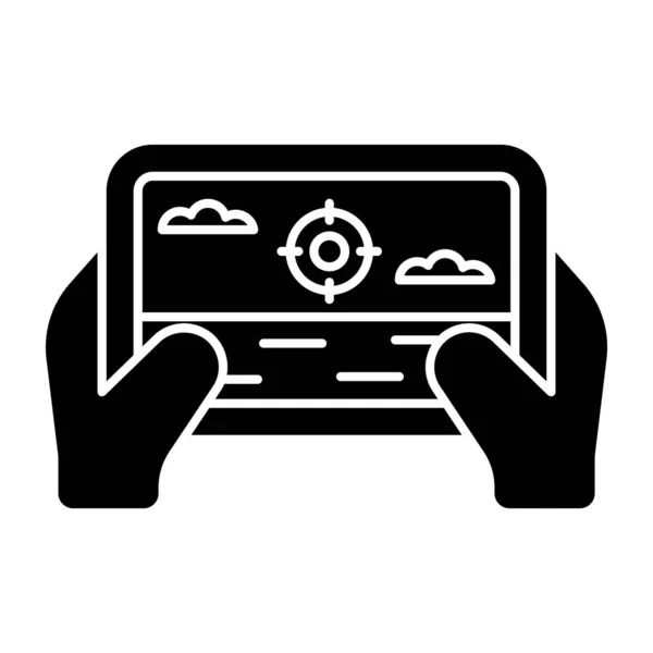 Solides Design Ikone Der Spielekonsole — Stockvektor