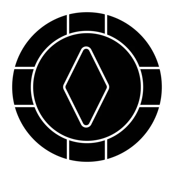 Une Icône Conception Solide Jeton Casino — Image vectorielle