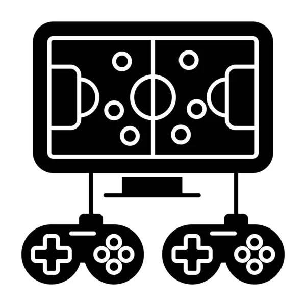 Solid Design Icon Computer Game — Stock Vector