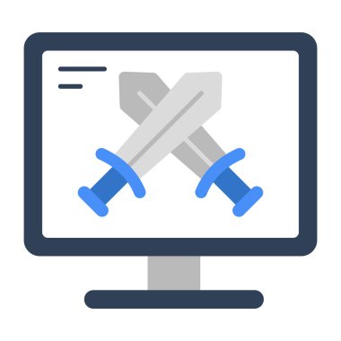 Düz dizayn, çevrimiçi kılıç simgesi