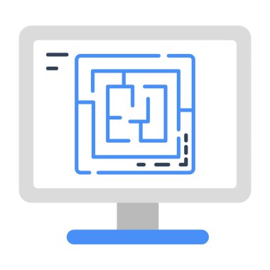 Labirent bilgisayar oyununun moda tasarım simgesi 