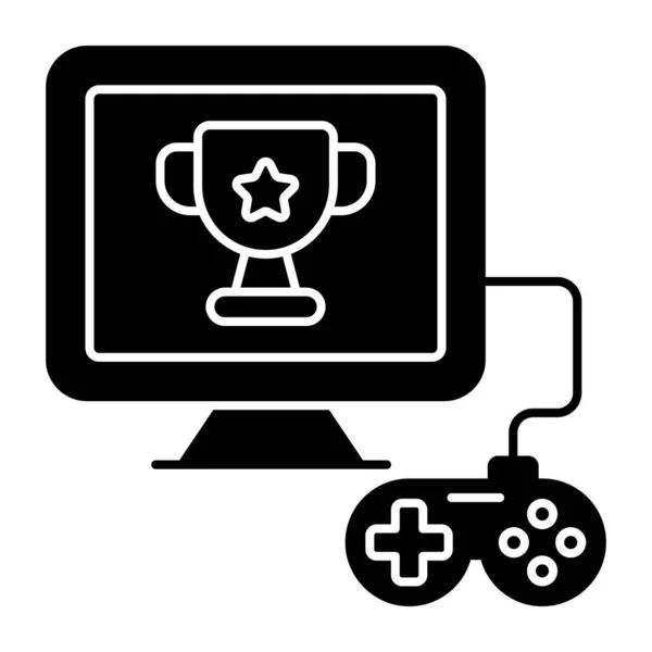 Суцільна Іконка Дизайну Ігрової Нагороди — стоковий вектор