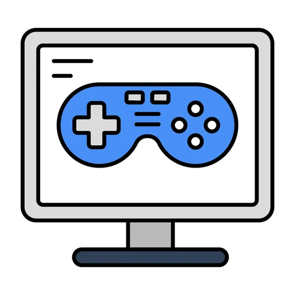 Плоский Дизайн Иконка Компьютерной Игры — стоковый вектор