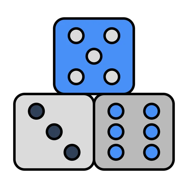 Плоский Дизайн Иконка Кубиков Лудо — стоковый вектор