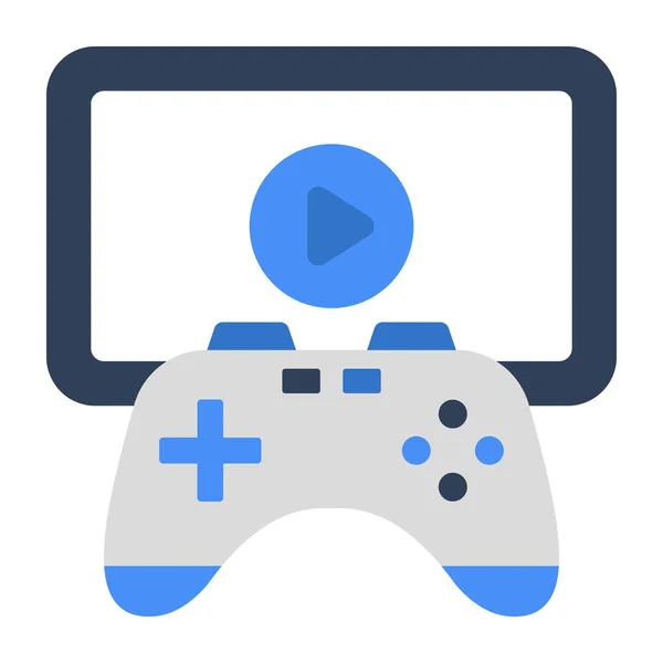 Flat Design Icon Mobile Video Game — Stock Vector