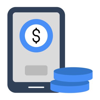 Akıllı telefonun içindeki dolar, cep telefonu parasının simgesi