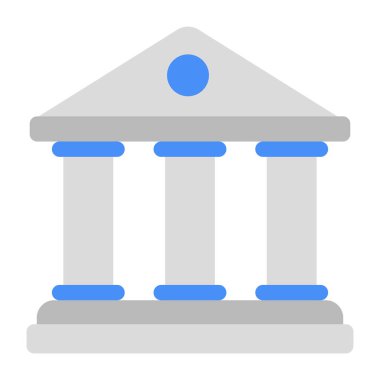 Banka binasının düz tasarım simgesi