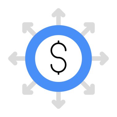 Finansal akışın düz bir tasarım simgesi 