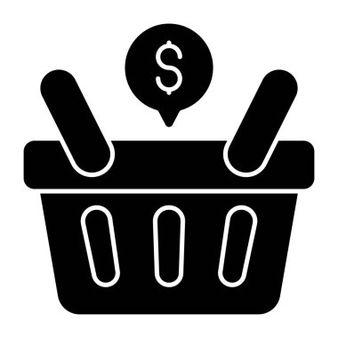 An icon design of shopping basket 