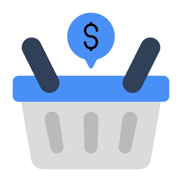 Icon Design Shopping Basket — Stock Vector
