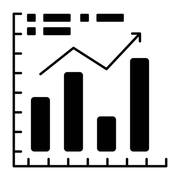 Суцільний Дизайн Піктограма Діаграми Зростання — стоковий вектор