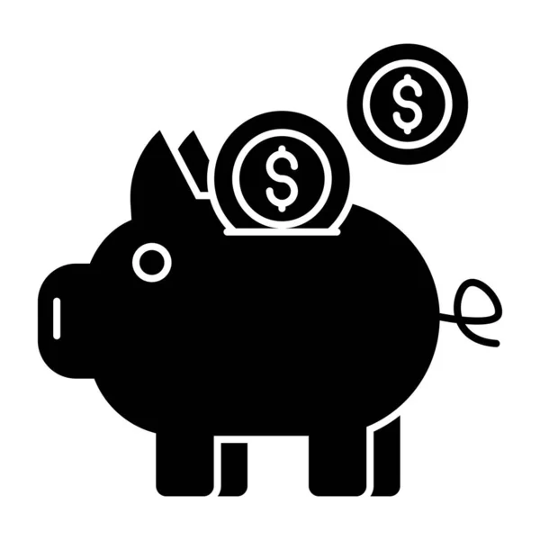 Dólar Com Centavo Mostrando Ícone Poupança Banco Porquinho — Vetor de Stock