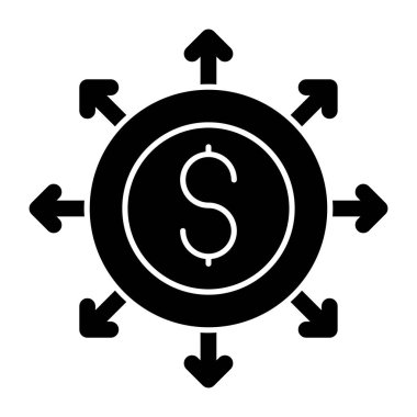 Finansal akışın sağlam bir tasarım simgesi 