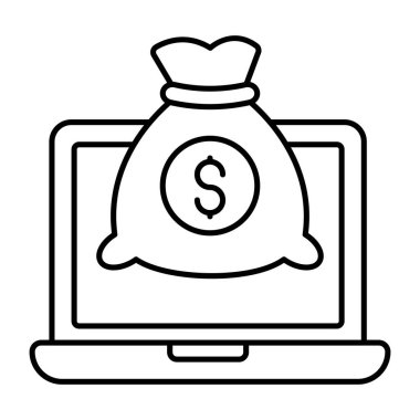 Çevrimiçi paranın yaratıcı tasarım simgesi 