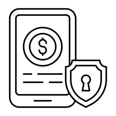 Kalkanlı akıllı telefonun içindeki dolar, güvenli cep telefonu parasının simgesi