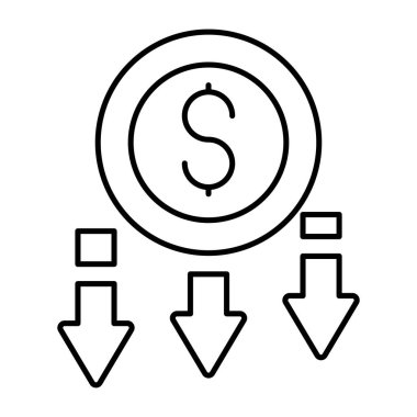 Dolar değeri düşüşünün modern tasarım simgesi 