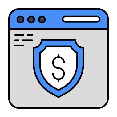 A premium download icon of financial security 