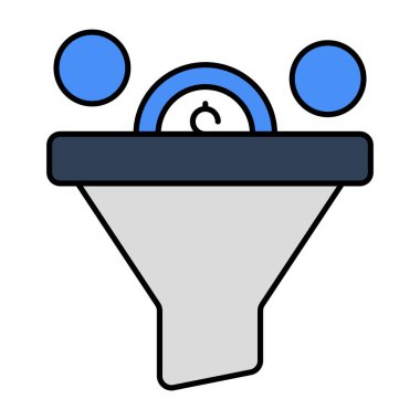 Satış hunisinin son moda vektör tasarımı 