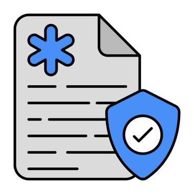 Düz dizayn edilmiş tıbbi güvenlik simgesi 