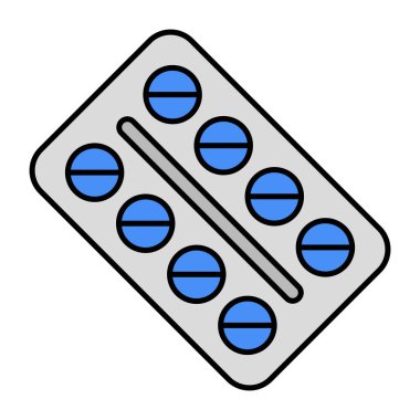 An editable design icon of pills strip
