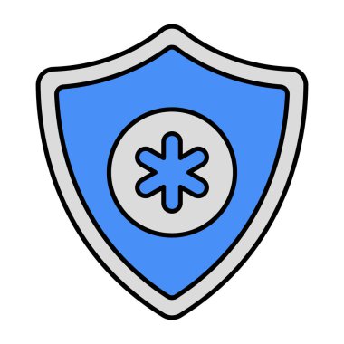 Düz dizayn edilmiş tıbbi güvenlik simgesi 