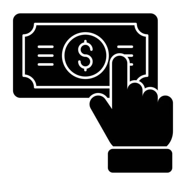 Рука Дає Гроші Значок Твердому Дизайні — стоковий вектор