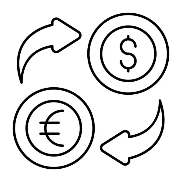 Ikonen För Konceptuell Design Dollar Till Euro — Stock vektor