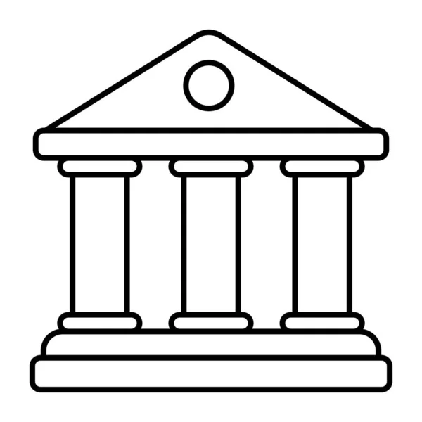 银行大楼的线性设计图标 — 图库矢量图片