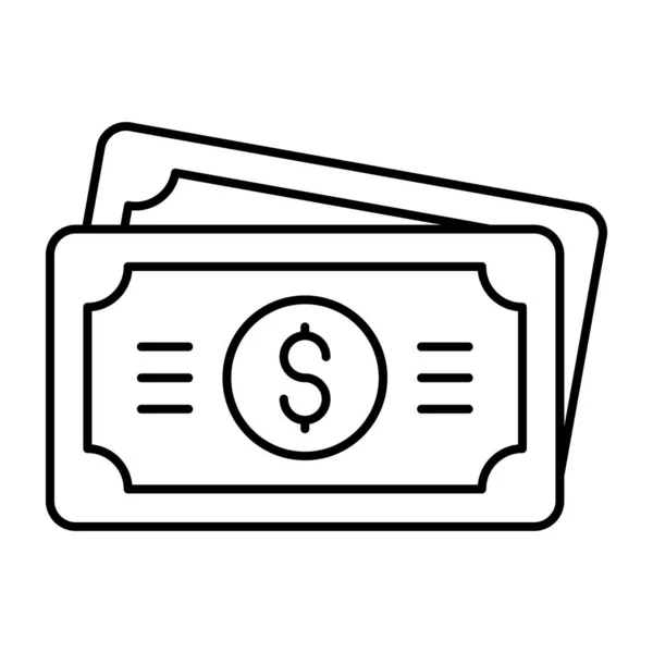 Идеальная Иконка Дизайна Банкноты — стоковый вектор