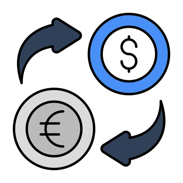 Ikonen För Konceptuell Design Dollar Till Euro — Stock vektor