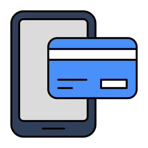 Card Smartphone Icon Mobile Card Payment — Vetor de Stock