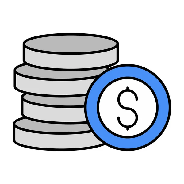 Redigerbar Design Ikon Dollar Mynt — Stock vektor