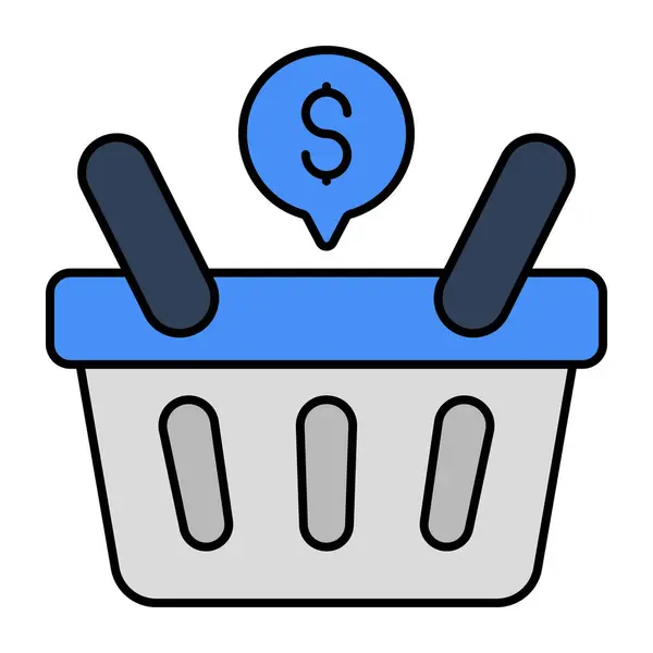 Icon Design Shopping Basket — Vetor de Stock