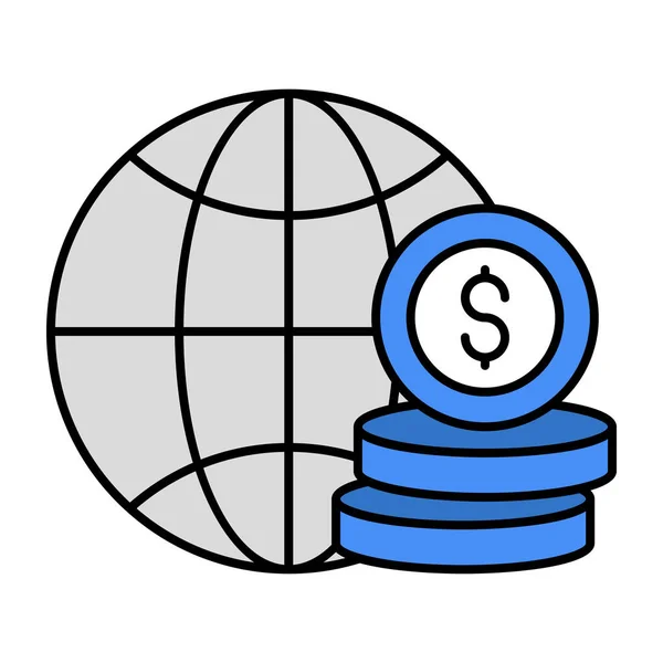 Editable Design Icon Global Money — Stock Vector