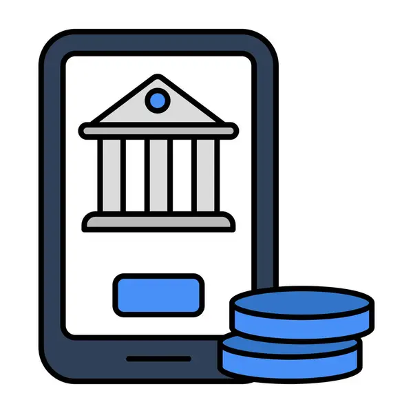 Stock vector An icon design of mobile banking 