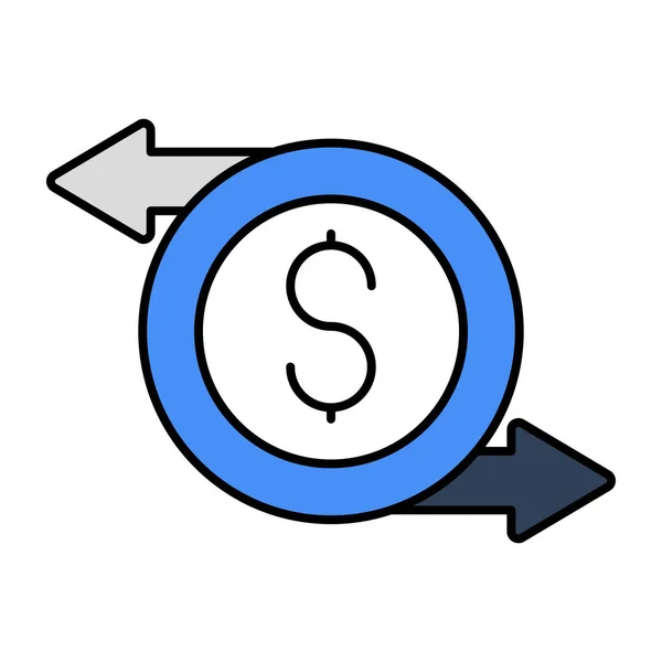 Icono Diseño Creativo Transferencia Dinero — Vector de stock