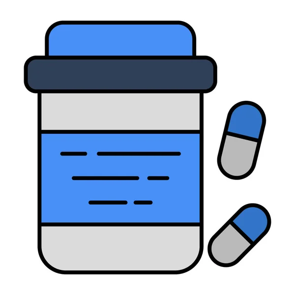 Unikalna Ikona Projektu Butelki Tabletek — Wektor stockowy