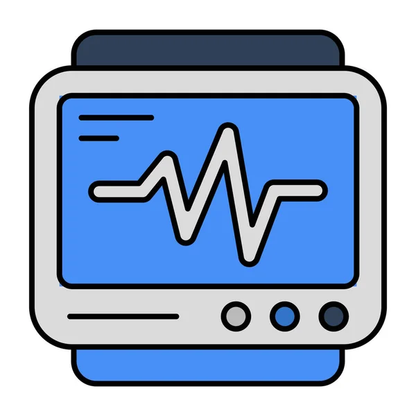 Icono Diseño Único Del Monitor Ecg — Vector de stock