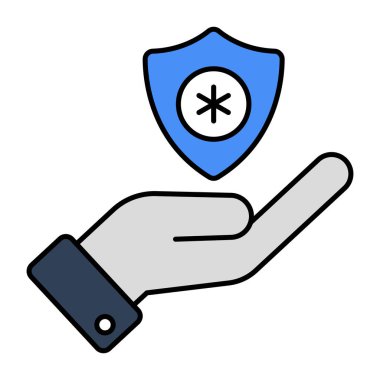 Düz dizayn edilmiş tıbbi güvenlik simgesi 