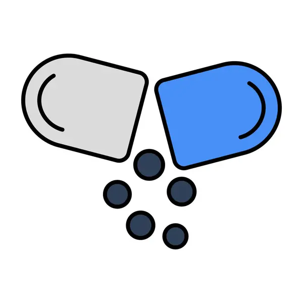 Unique Design Icon Open Pill — Archivo Imágenes Vectoriales