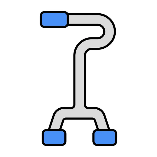 Walking Stick Icon Flat Design Crutch — Stock Vector