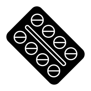 An editable design icon of pills strip