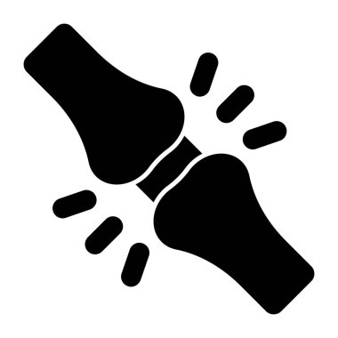 Kırık kemiğin katı tasarım simgesi. 