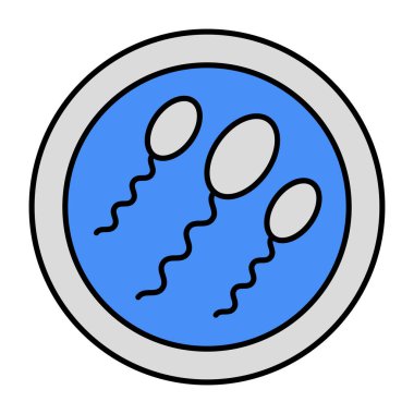 Spermlerin eşsiz tasarım ikonu, üreme hücrelerinin postası