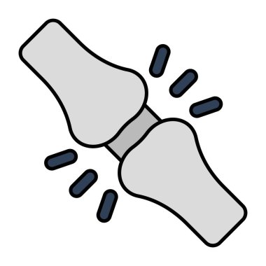 A flat design icon of broken bone 