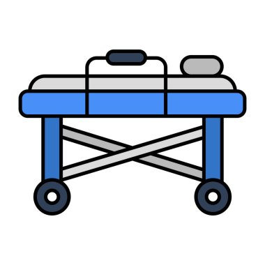 Hasta yatak ikonu, düz sedye tasarımı