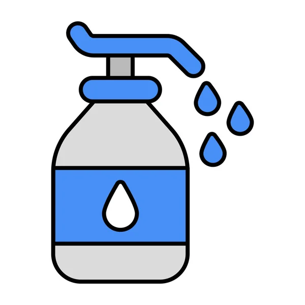 Icono Diseño Plano Desinfectante Manos — Vector de stock