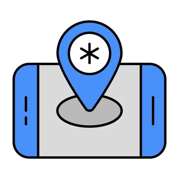 Иконка Местоположения Мобильного Телефона Уникальном Дизайне — стоковый вектор